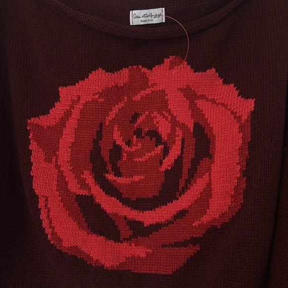 NWOT Miss Selfridge off the shoulder slouchy knit rose sweater - Picture 5 of 16